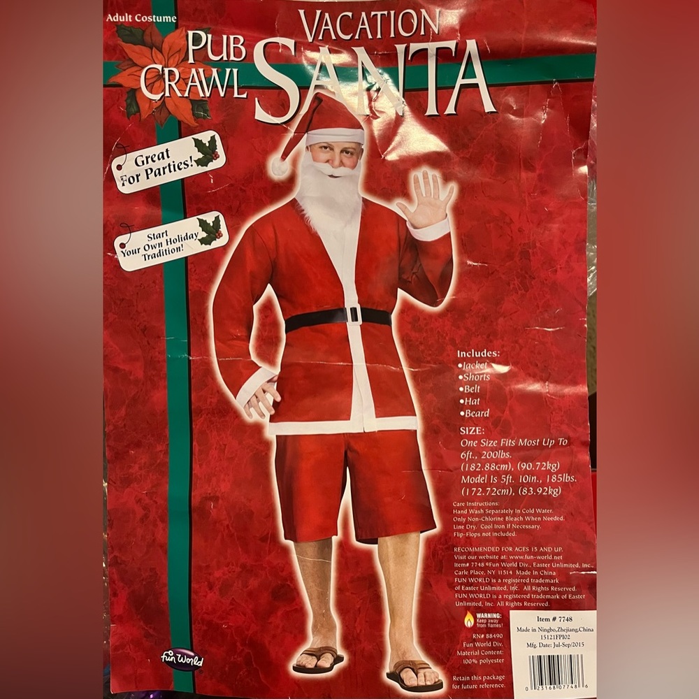 Vacation Pub Crawl Santa Suit